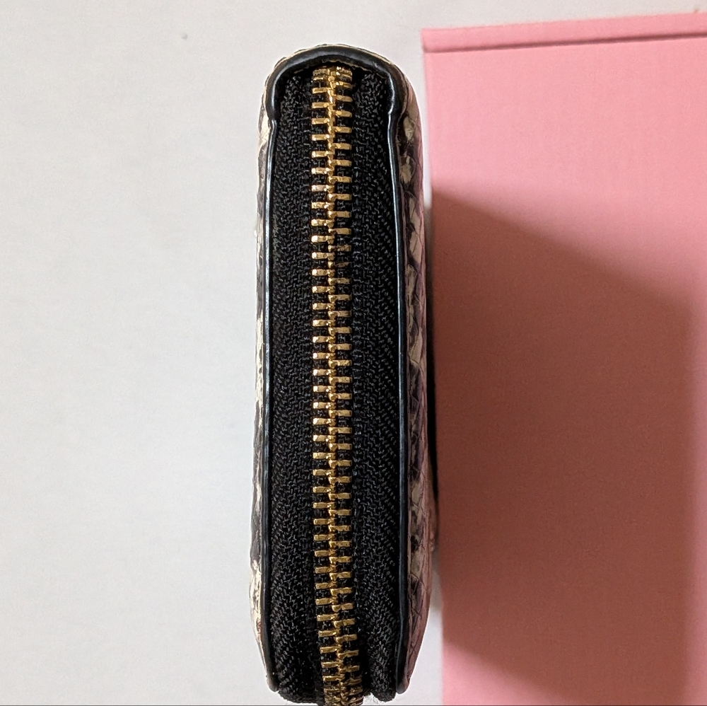 Coach Python Embossed Zip Wallet Black White Snak… - image 8